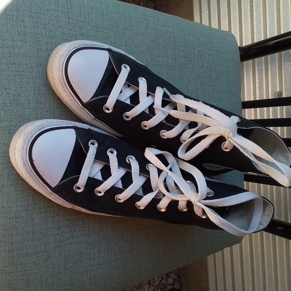 CONVERSE BLACK CANVAS PLATFORM CHUCK TAYLOR  SHOES SNEAKERS Unisex Men 8 Women 9